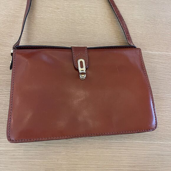 Vintage Made in Italy for The Broadway Leather Shoulder Crossbody Bag - Picture 2 of 11
